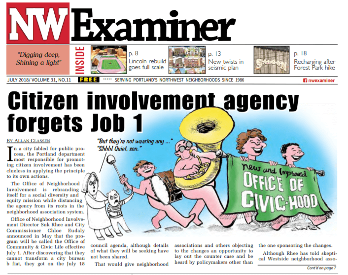 NW Examiner: Citizen involvement agency forgets Job 1