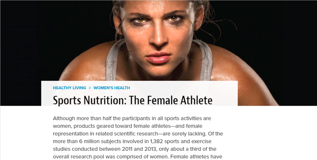 Natural Products Insider: Sports Nutrition: The Female Athlete