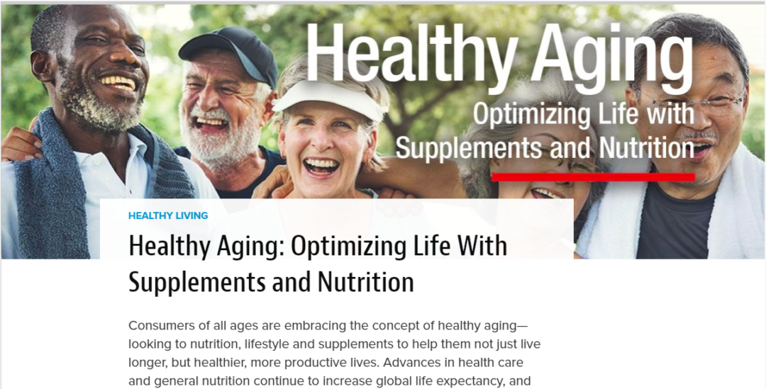 Natural Product Insider: Healthy Aging: Optimizing Life With Supplements and Nutrition