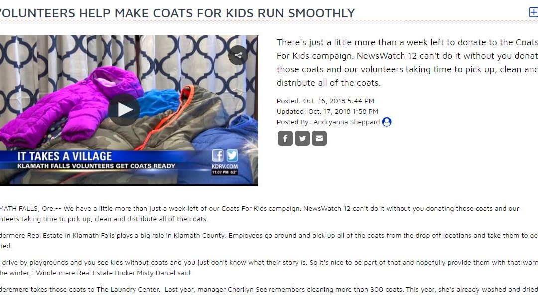 KDRV ABC: Volunteers Help Make Coats for Kids Run Smoothly