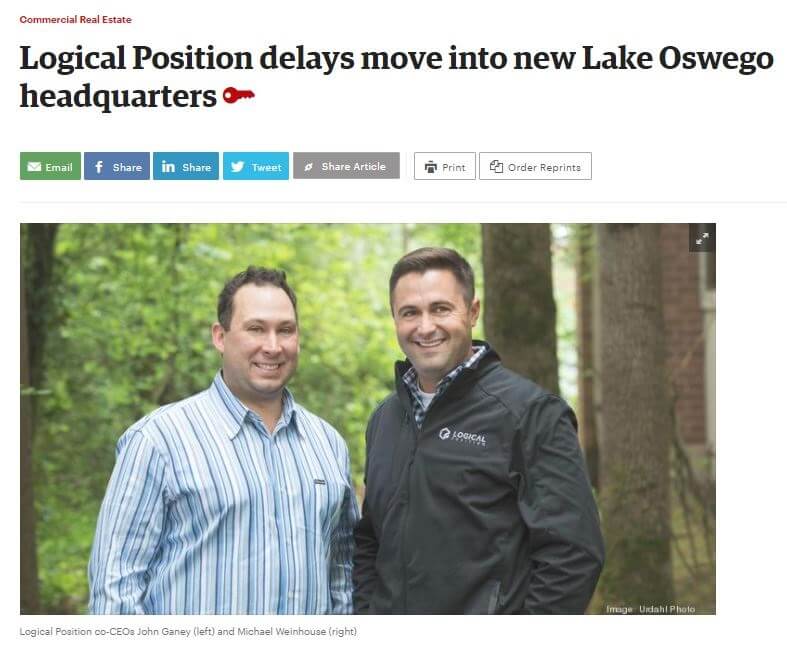 Portland Business Journal: Logical Position delays move into new Lake Oswego headquarters