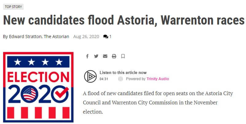 The Astorian: New candidates flood Astoria, Warrenton races