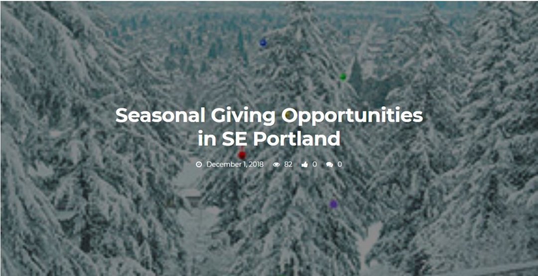 SE Examiner: Seasonal Giving Opportunities in SE Portland