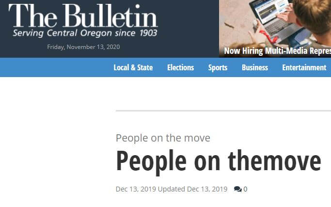 Bend Bulletin: People on the move