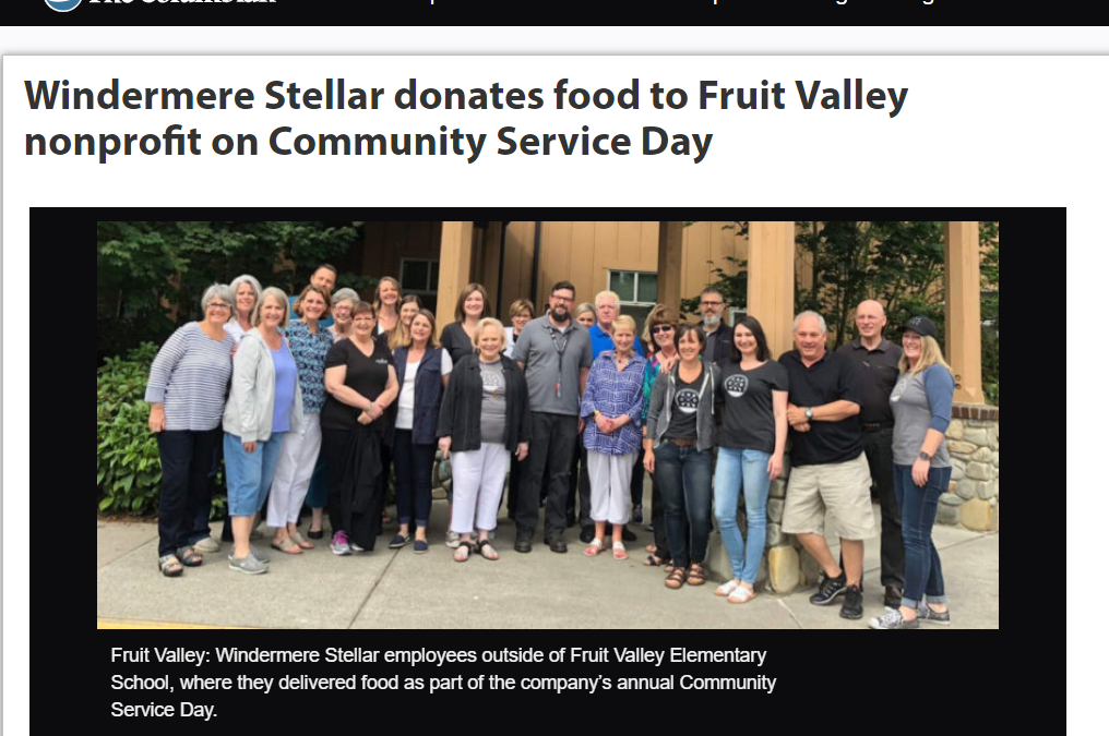 Columbian: Windermere Stellar donates food to Fruit Valley nonprofit on Community Service Day